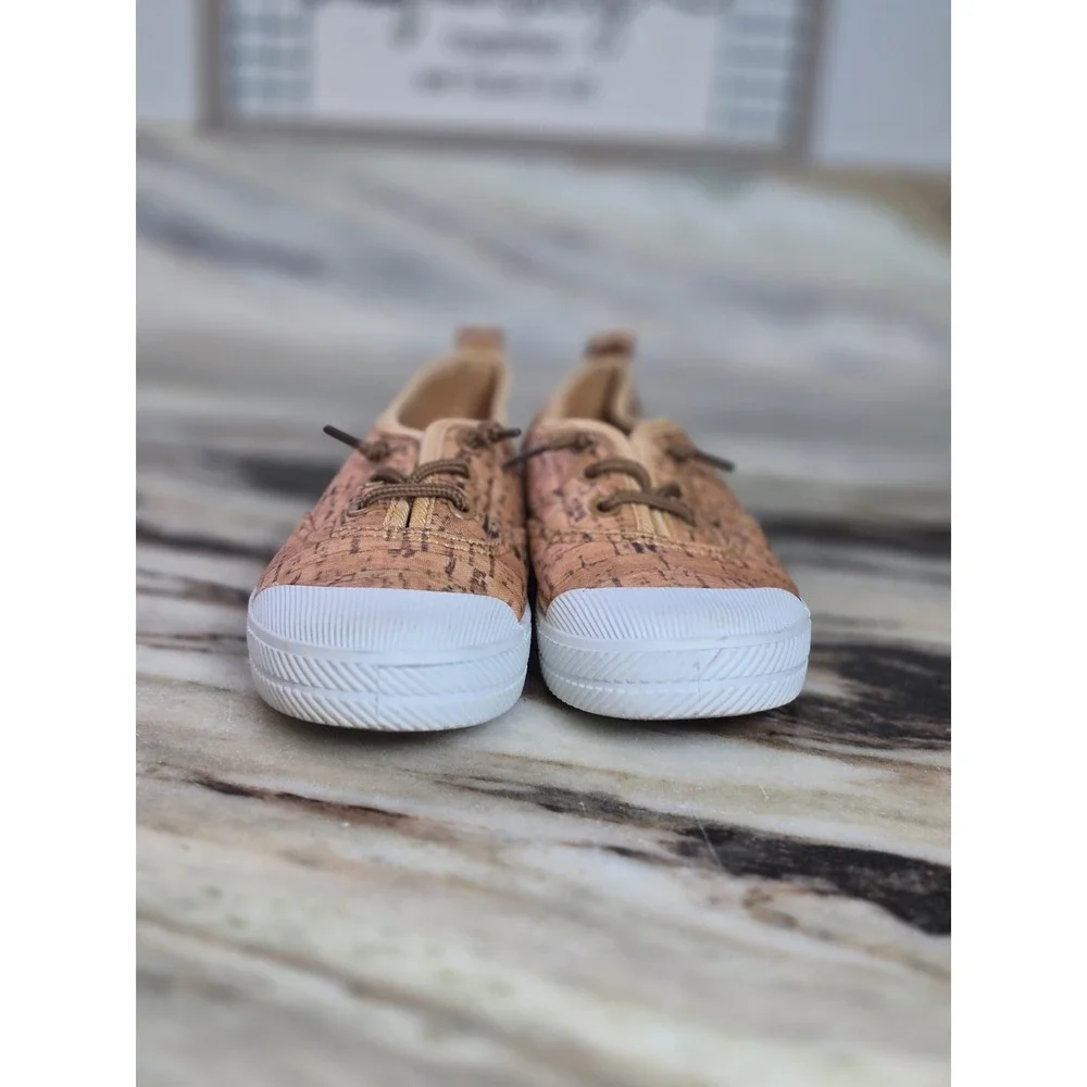 Pipperdoodles Kids‎ Cork Print Low Top Sneakers Tan White Size 13 Toddler Earthy